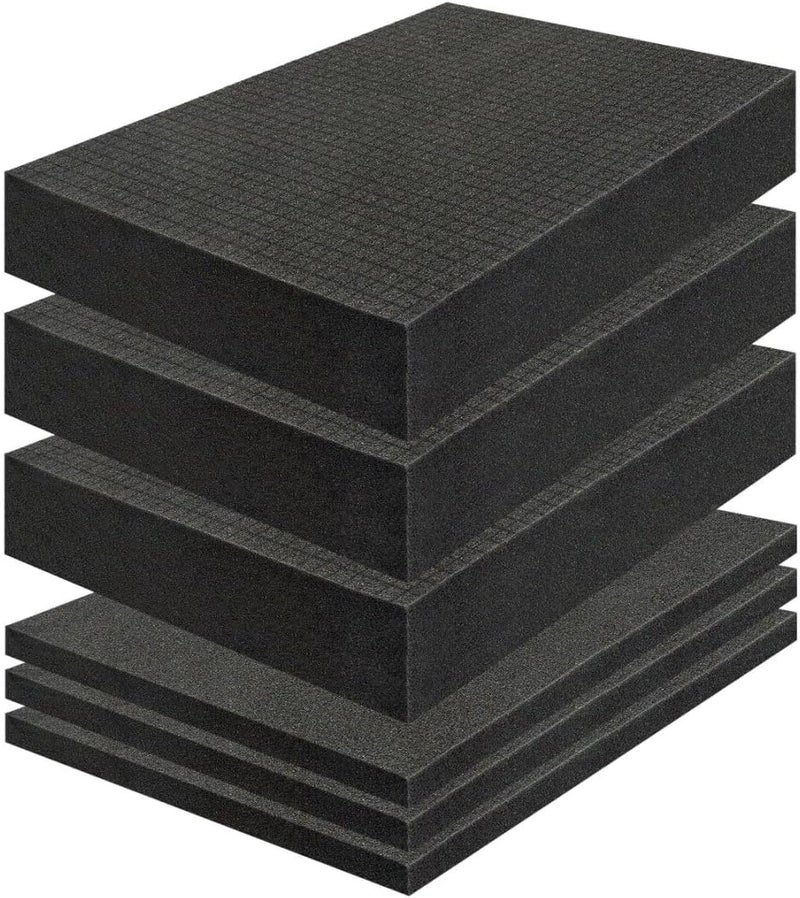 PINGMIC 6 Pack Gun case foam -16 x 12 x 2 Inch Pick and Pluck Foam Sheets - High - Density for Gun Case, Ideal for Storing Guns, Crafts, Cameras & More - Image 1